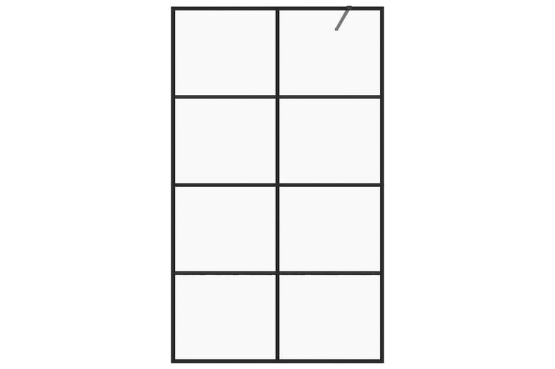 Duschvägg med klart ESG-glas 140x195 cm svart - Transparent - Hus & renovering - Kök & bad - Badrum - Duschar