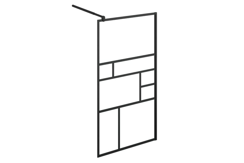 Duschvägg med klart ESG-glas 80x195 cm svart - Transparent - Hus & renovering - Kök & bad - Badrum - Duschar