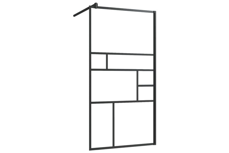 Duschvägg med klart ESG-glas 80x195 cm svart - Transparent - Hus & renovering - Kök & bad - Badrum - Duschar