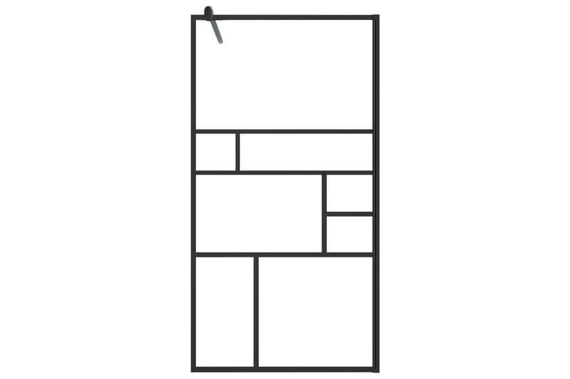Duschvägg med klart ESG-glas 80x195 cm svart - Transparent - Hus & renovering - Kök & bad - Badrum - Duschar
