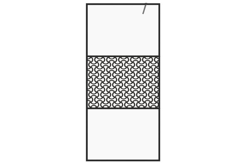 Duschvägg med klart ESG-glas 80x195 cm svart - Transparent - Hus & renovering - Kök & bad - Badrum - Duschar