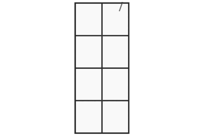 Duschvägg med klart ESG-glas 80x195 cm svart - Transparent - Hus & renovering - Kök & bad - Badrum - Duschar