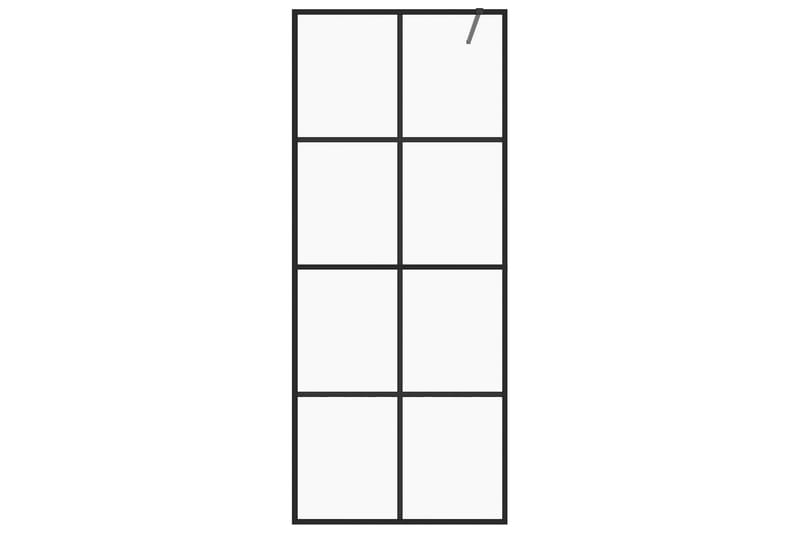 Duschvägg med klart ESG-glas 80x195 cm svart - Transparent - Duschväggar