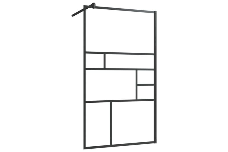 Duschvägg med klart ESG-glas 90x195 cm svart - Transparent - Hus & renovering - Kök & bad - Badrum - Duschar