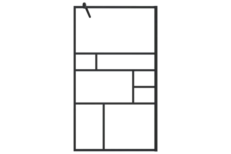Duschvägg med klart ESG-glas 90x195 cm svart - Transparent - Hus & renovering - Kök & bad - Badrum - Duschar