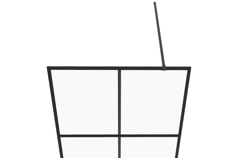 Duschvägg med klart ESG-glas 90x195 cm svart - Transparent - Duschväggar