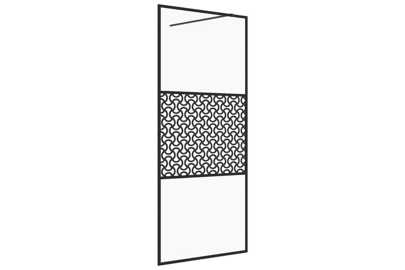 Duschvägg med klart ESG-glas 90x195 cm svart - Transparent - Hus & renovering - Kök & bad - Badrum - Duschar