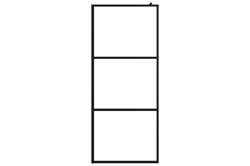 Duschvägg med klart ESG-glas svart 100x195 cm - Svart - Hus & renovering - Kök & bad - Badrum - Duschar