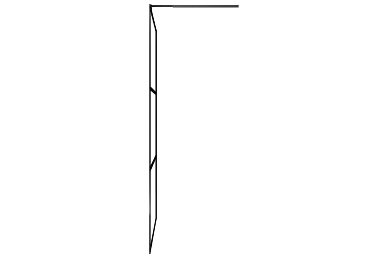 Duschvägg med klart ESG-glas svart 115x195 cm - Svart - Duschväggar