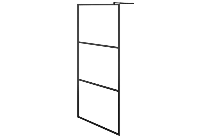 Duschvägg med klart ESG-glas svart 115x195 cm - Svart - Duschväggar