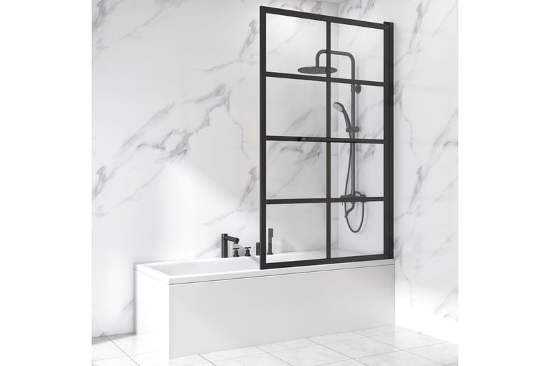 Duschvägg till badkar Svart, Lyfco