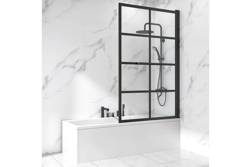 Duschvägg till badkar Svart, Lyfco