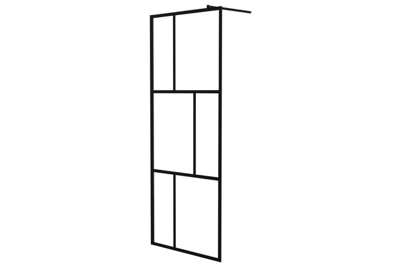 Duschvägg till duschkabin härdat glas svart 80x195 cm - Svart - Hus & renovering - Kök & bad - Badrum - Duschar