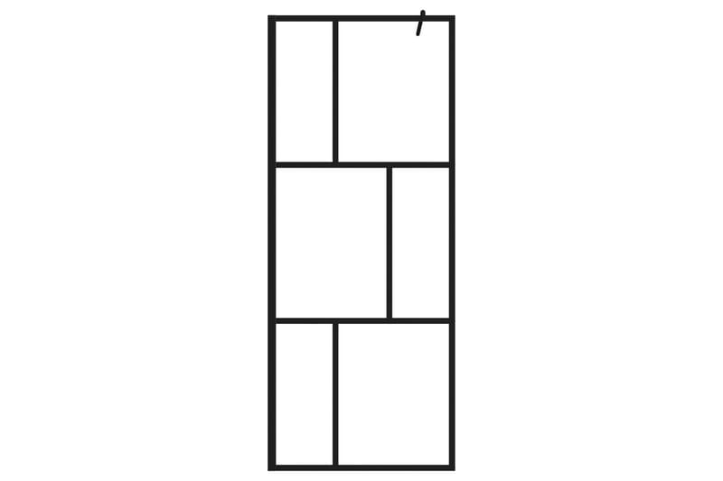 Duschvägg till duschkabin härdat glas svart 80x195 cm - Svart - Hus & renovering - Kök & bad - Badrum - Duschar