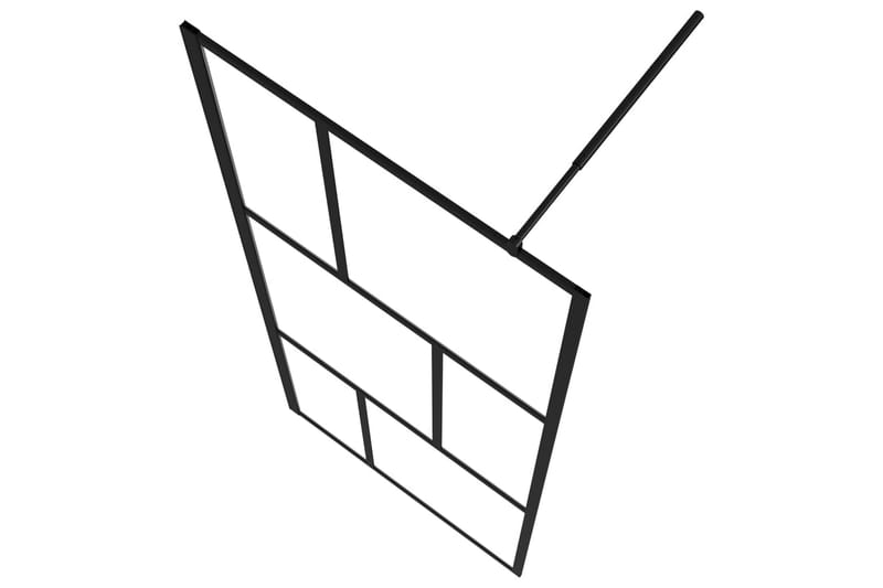 Duschvägg till duschkabin härdat glas svart 80x195 cm - Svart - Hus & renovering - Kök & bad - Badrum - Duschar