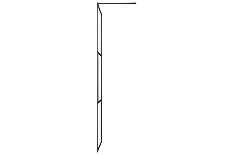 Duschvägg till duschkabin härdat glas svart 80x195 cm - Svart - Duschväggar
