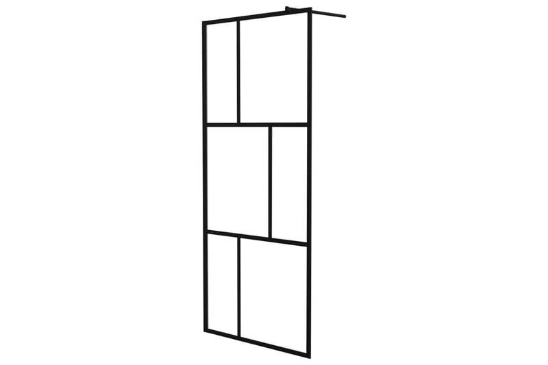 Duschvägg till duschkabin härdat glas svart 90x195 cm - Svart - Hus & renovering - Kök & bad - Badrum - Duschar
