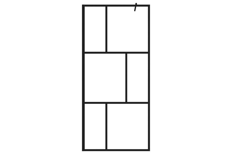 Duschvägg till duschkabin härdat glas svart 90x195 cm - Svart - Hus & renovering - Kök & bad - Badrum - Duschar