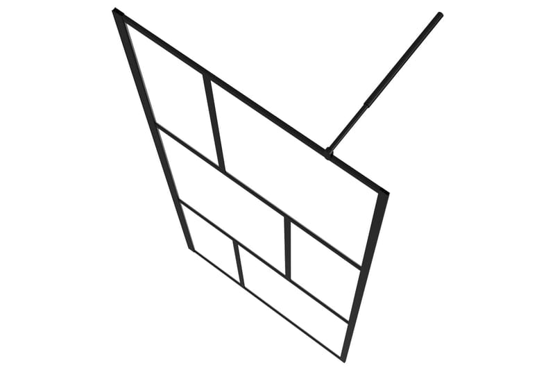 Duschvägg till duschkabin härdat glas svart 90x195 cm - Svart - Hus & renovering - Kök & bad - Badrum - Duschar