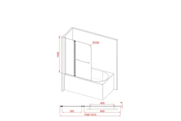 Dusserud Duschvägg 100x140 cm - Svart - Hus & renovering - Kök & bad - Badrum - Duschar - Duschväggar