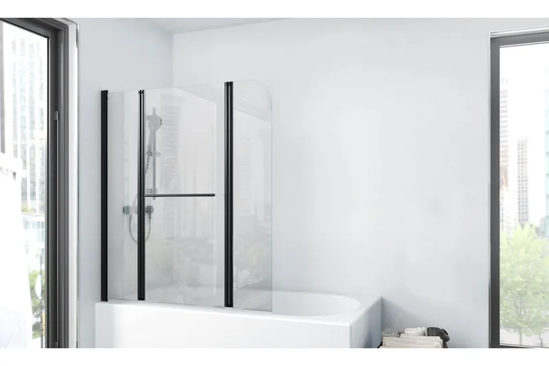 Dusserud Duschvägg 125x140 cm, Svart