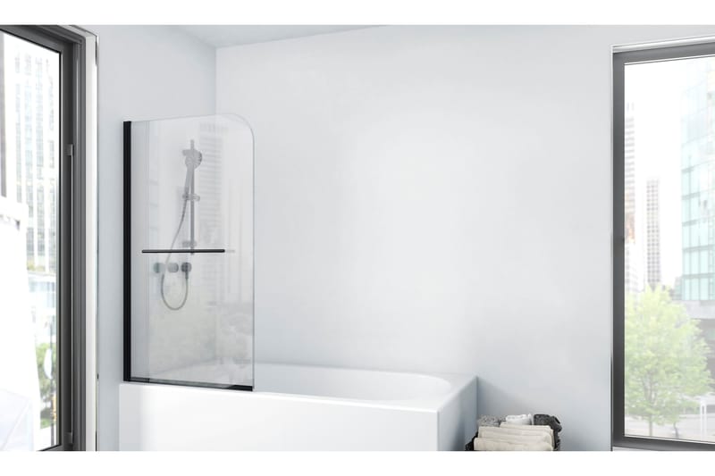 Dusserud Duschvägg 75x140 cm - Svart - Hus & renovering - Kök & bad - Badrum - Duschar