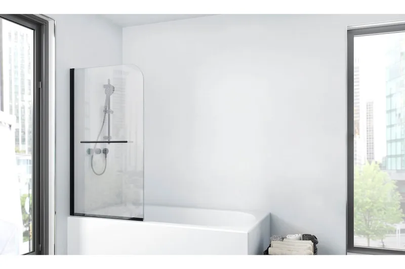 Dusserud Duschvägg 75x140 cm, Svart