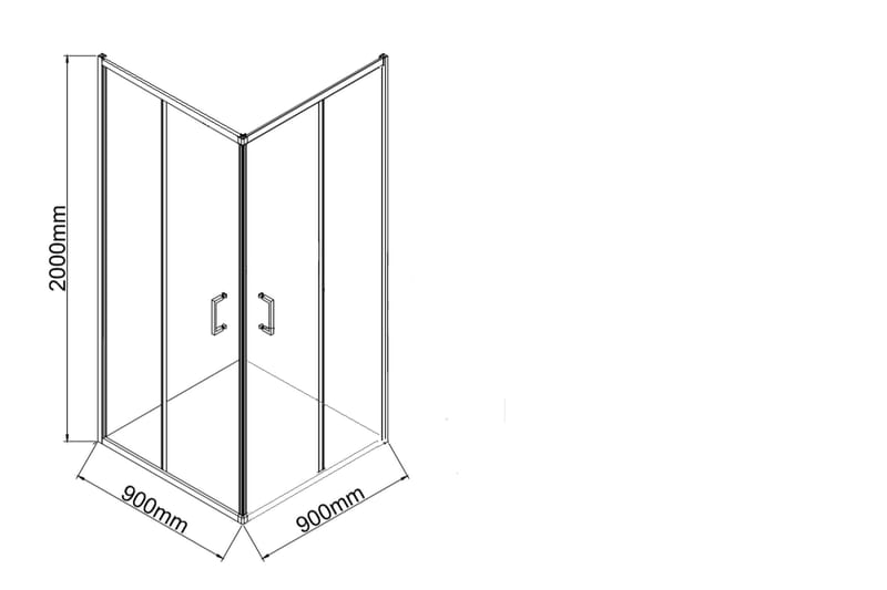 Gullebo Duschvägg 90x200 cm - Vit - Hus & renovering - Kök & bad - Badrum - Duschar - Duschväggar