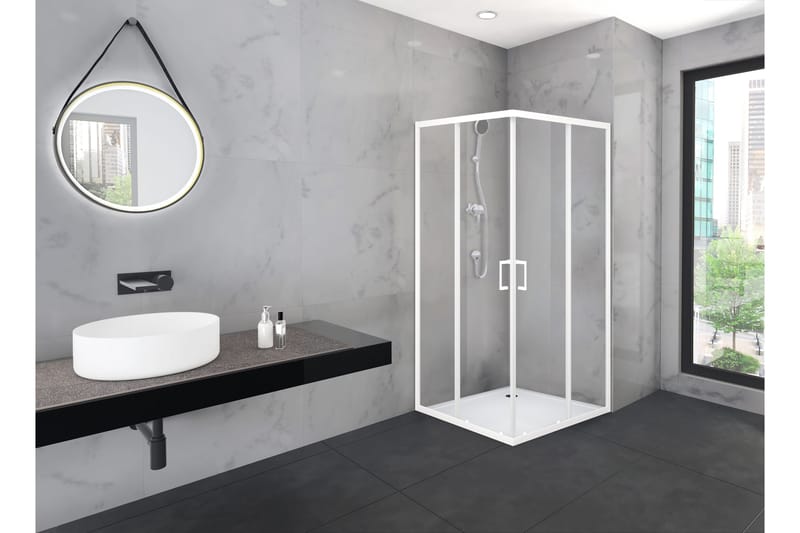 Gullebo Duschvägg 90x200 cm - Vit - Hus & renovering - Kök & bad - Badrum - Duschar - Duschväggar