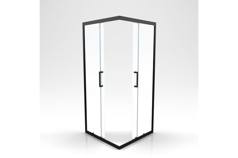 Gullebo Glasvägg 200 cm - Svart - Hus & renovering - Kök & bad - Badrum - Duschar