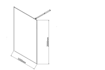 Gullebo Glasvägg 200 cm - Svart - Hus & renovering - Kök & bad - Badrum - Duschar - Duschväggar