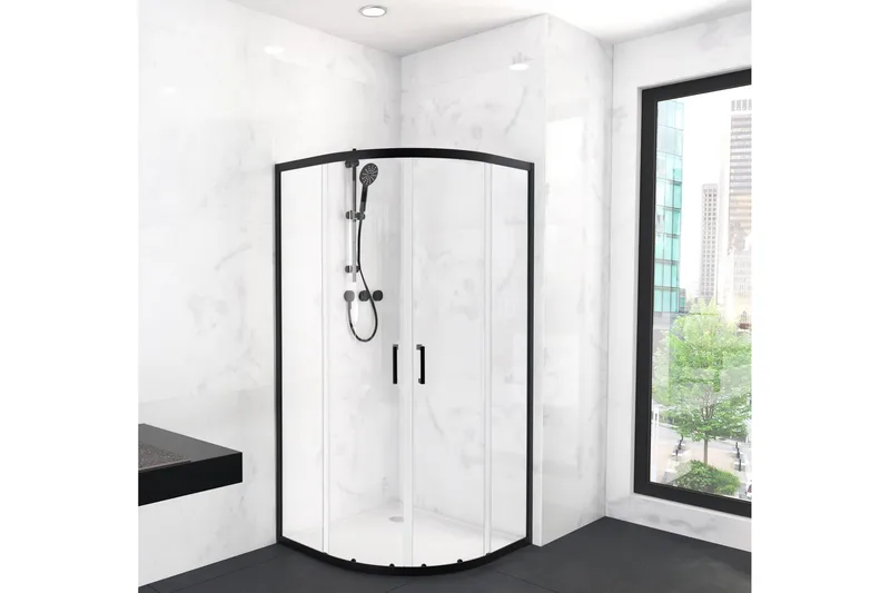 Gullebo Glasvägg 200 cm, Svart