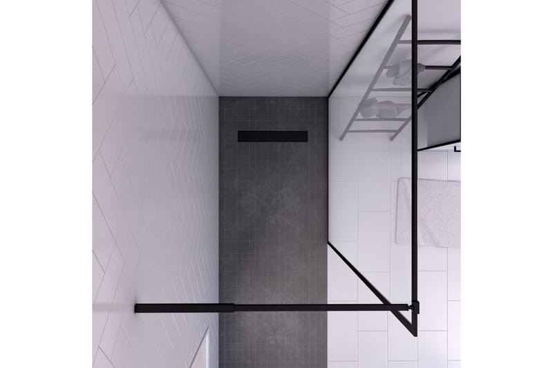 Gullebo Glasvägg 200 cm - Svart - Hus & renovering - Kök & bad - Badrum - Duschar - Duschväggar
