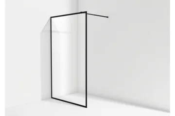 Gullebo Glasvägg 200 cm - Svart - Hus & renovering - Kök & bad - Badrum - Duschar - Duschväggar