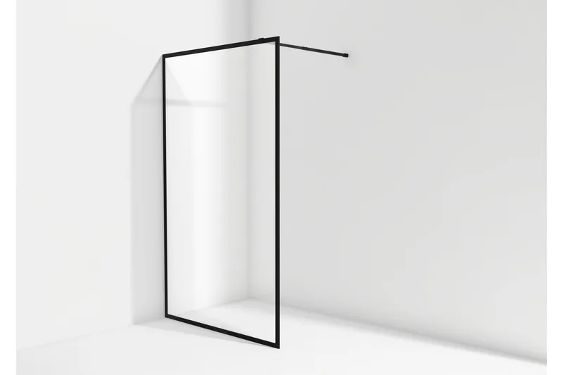 Gullebo Glasvägg 200 cm - Svart - Hus & renovering - Kök & bad - Badrum - Duschar - Duschväggar
