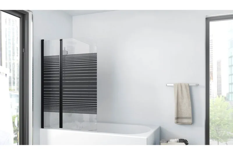 Knutby Duschvägg 100x140 cm, Svart