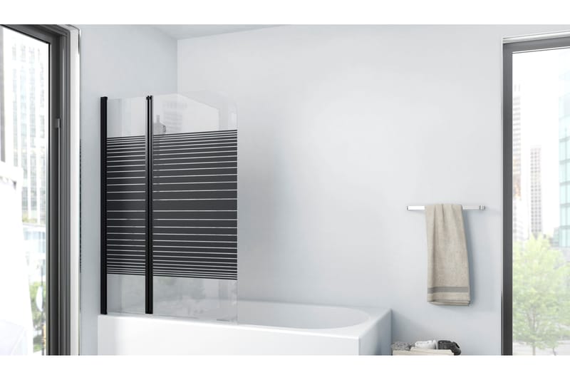 Knutby Duschvägg 100x140 cm - Svart - Hus & renovering - Kök & bad - Badrum - Duschar