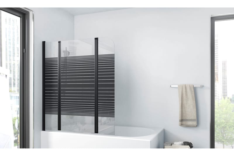 Knutby Duschvägg 125x140 cm - Svart - Hus & renovering - Kök & bad - Badrum - Duschar