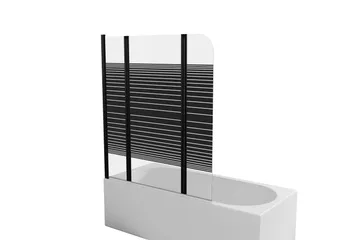 Knutby Duschvägg 125x140 cm - Svart - Hus & renovering - Kök & bad - Badrum - Duschar - Duschväggar