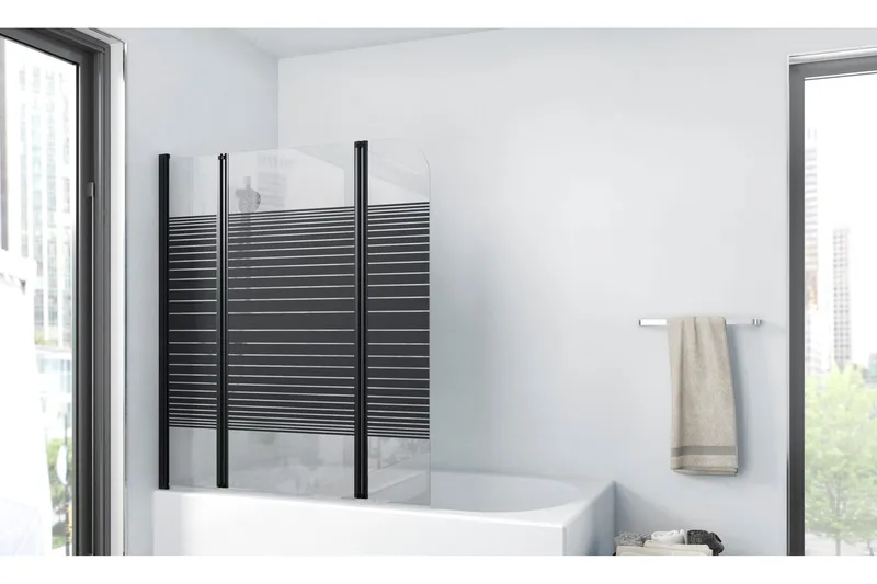 Knutby Duschvägg 125x140 cm, Svart