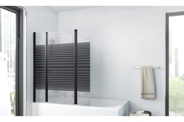 Knutby Duschvägg 125x140 cm - Svart - Hus & renovering - Kök & bad - Badrum - Duschar - Duschväggar