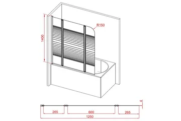 Knutby Duschvägg 125x140 cm - Vit - Hus & renovering - Kök & bad - Badrum - Duschar - Duschväggar