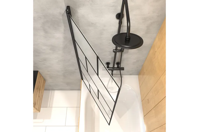 Knutby Duschvägg 75x125 cm - Svart - Hus & renovering - Kök & bad - Badrum - Duschar - Duschväggar