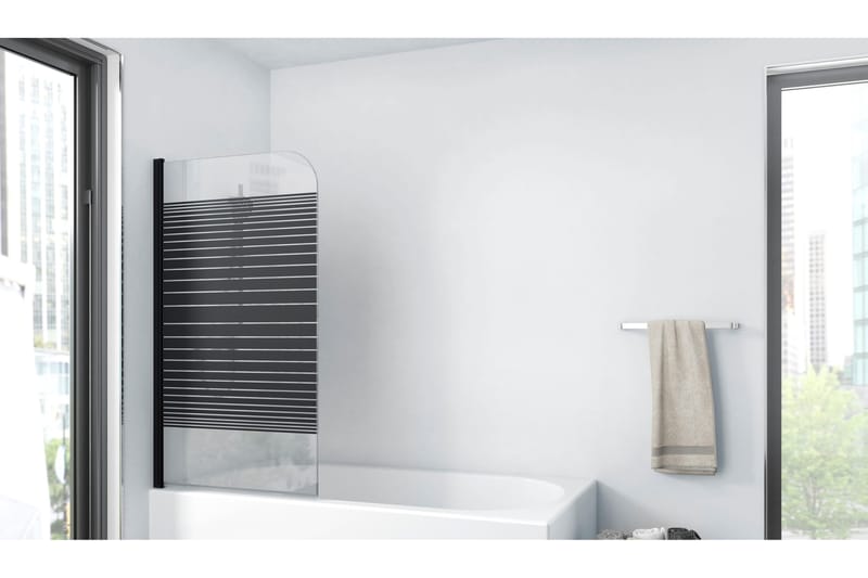 Knutby Duschvägg 75x140 cm, Svart