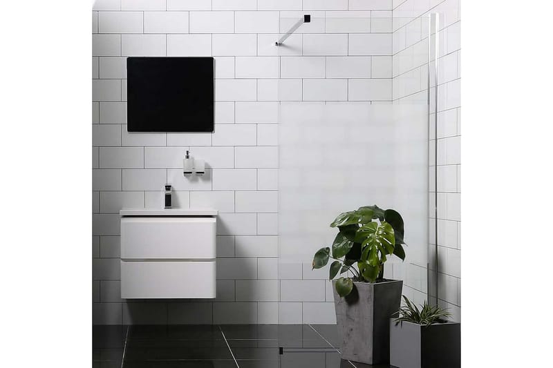 Mångsidig Duschvägg Rak Vägg Delvis Frostat Glas 700 - Silver - Hus & renovering - Kök & bad - Badrum - Duschar