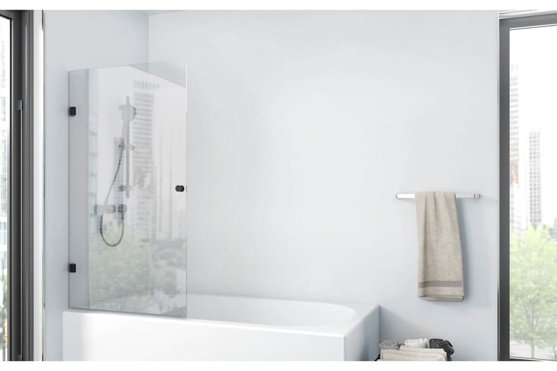 Meselefors Duschvägg 80x140 cm - Svart - Hus & renovering - Kök & bad - Badrum - Duschar