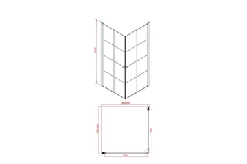 Rosinedal Duschvägg 90x200 cm - Vit - Hus & renovering - Kök & bad - Badrum - Duschar - Duschväggar