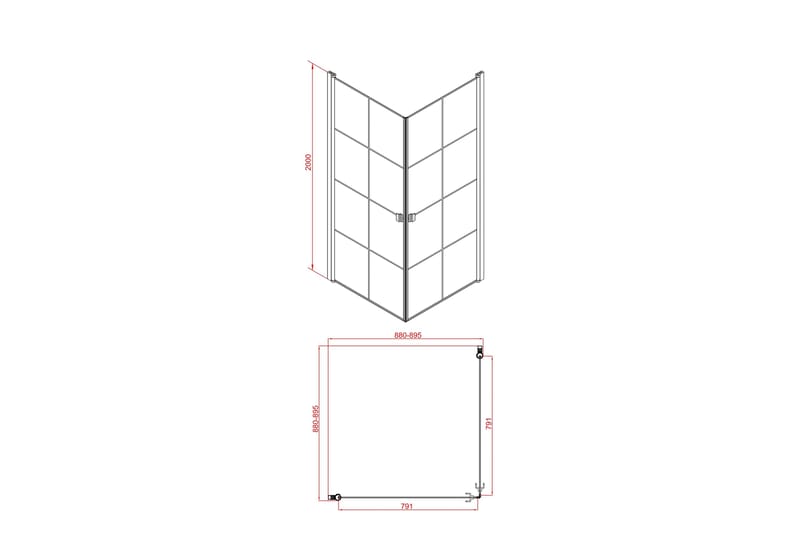 Rosinedal Duschvägg 90x200 cm - Vit - Hus & renovering - Kök & bad - Badrum - Duschar - Duschväggar