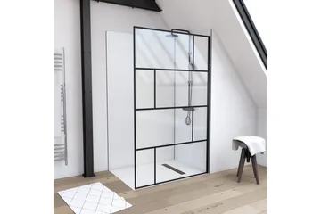 Sörby Duschvägg 120x195 cm - Svart - Hus & renovering - Kök & bad - Badrum - Duschar - Duschväggar