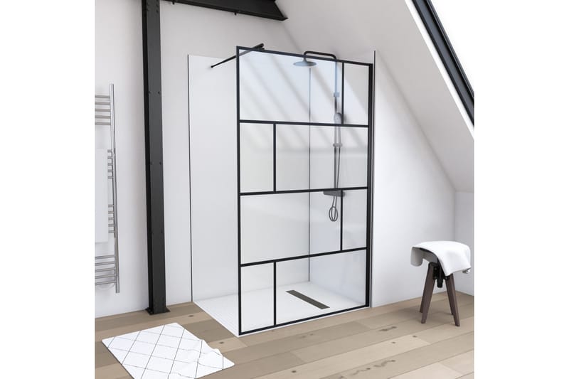 Sörby Duschvägg 120x195 cm - Svart - Hus & renovering - Kök & bad - Badrum - Duschar - Duschväggar